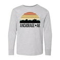 thumbnail image 1 of Inktastic Anchorage Alaska Skyline Long Sleeve Youth T-Shirt, 1 of 5