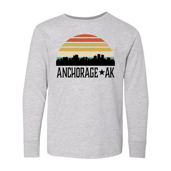 Inktastic Anchorage Alaska Skyline Long Sleeve Youth T-Shirt