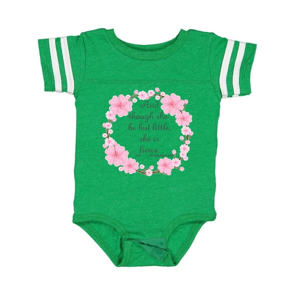 Inktastic And Though She Be but Little She is Fierce Girls Baby Bodysuit