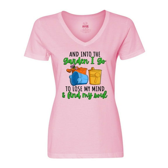 Inktastic And into the Garden I Go- to Lose My Mind and Feed My Soul Women's V-Neck T-Shirt