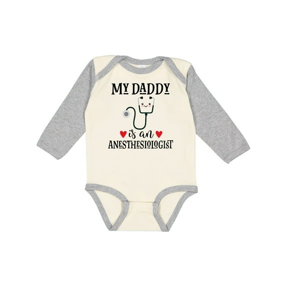 Inktastic Anesthesiologist Daddy Baby Boys or Girls Long Sleeve Baby Bodysuit