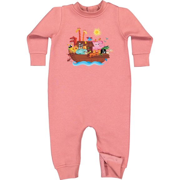 Inktastic Animal Ark Bible Story Christian Baby Fleece Romper