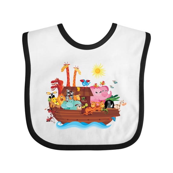 Inktastic Animal Ark Bible Story Christian Boys or Girls Baby Bib