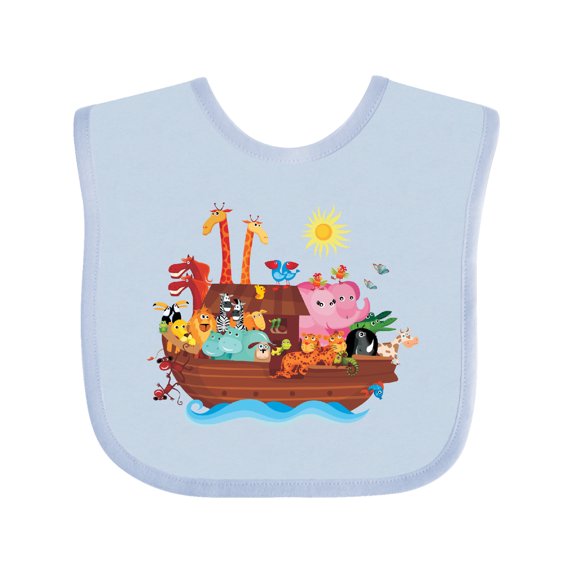Inktastic Animal Ark Bible Story Christian Boys or Girls Baby Bib