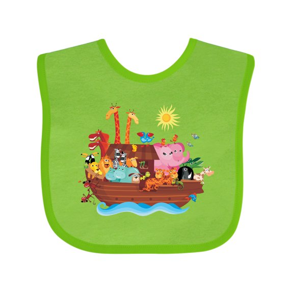 Inktastic Animal Ark Bible Story Christian Boys or Girls Baby Bib