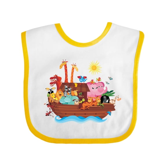 Inktastic Animal Ark Bible Story Christian Boys or Girls Baby Bib