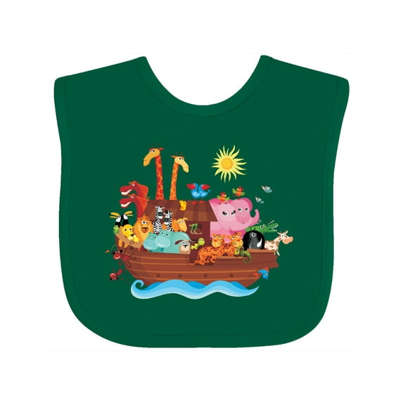 Inktastic Animal Ark Bible Story Christian Boys or Girls Baby Bib