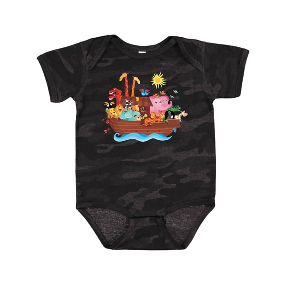Inktastic Animal Ark Bible Story Christian Boys or Girls Baby Bodysuit