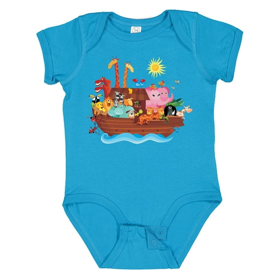 Inktastic Animal Ark Bible Story Christian Boys or Girls Baby Bodysuit