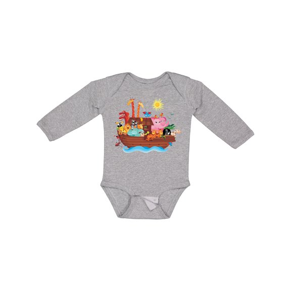 Inktastic Animal Ark Bible Story Christian Boys or Girls Long Sleeve Baby Bodysuit