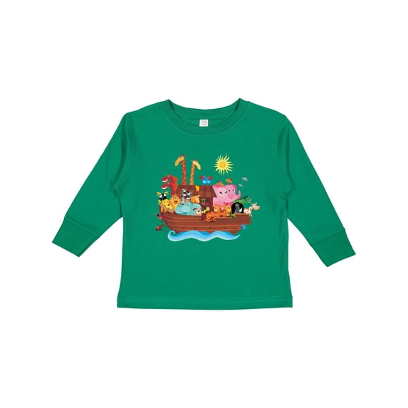 Inktastic Animal Ark Bible Story Christian Boys or Girls Long Sleeve Toddler T-Shirt