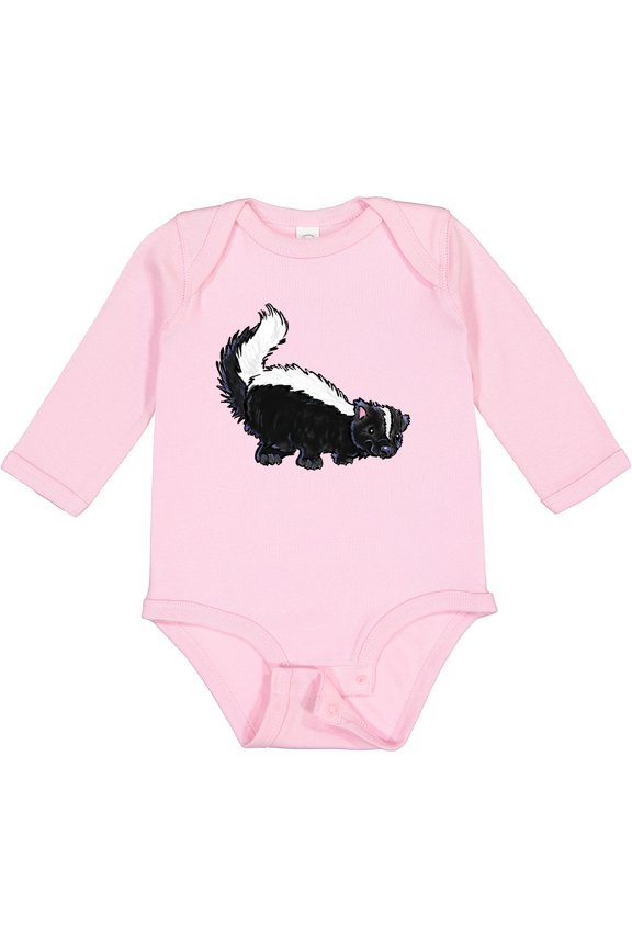 Animals Cute Skunk Boys or Girls Long Sleeve Baby Bodysuit