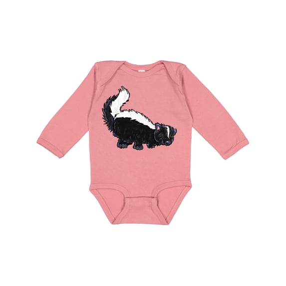 Inktastic Animals Cute Skunk Boys or Girls Long Sleeve Baby Bodysuit