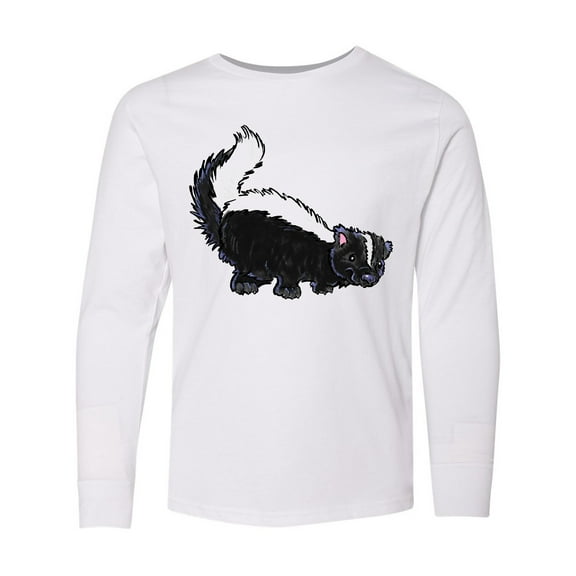 Inktastic Animals Cute Skunk Long Sleeve Youth T-Shirt