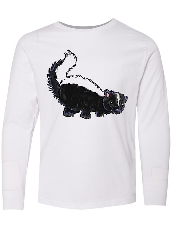Animals Cute Skunk Long Sleeve Youth T-Shirt