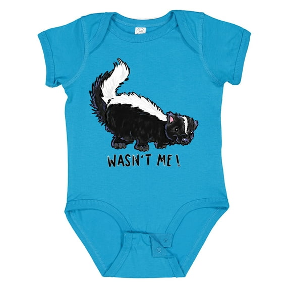 Inktastic Animals Cute Skunk Wasn't Me Boys or Girls Baby Bodysuit