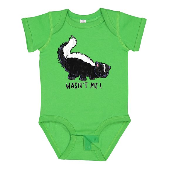 Inktastic Animals Cute Skunk Wasn't Me Boys or Girls Baby Bodysuit