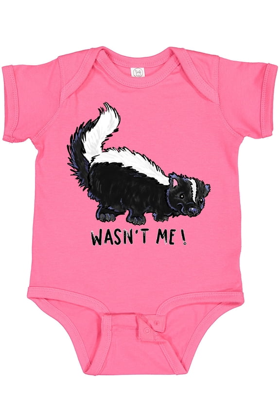 Animals Cute Skunk Wasn't Me Boys or Girls Baby Bodysuit