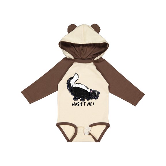 Inktastic Animals Cute Skunk Wasn't Me Boys or Girls Long Sleeve Baby Bodysuit