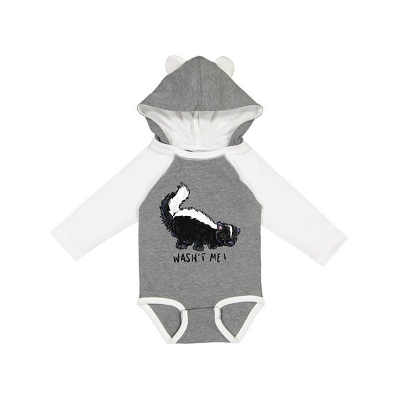 Inktastic Animals Cute Skunk Wasn't Me Boys or Girls Long Sleeve Baby Bodysuit