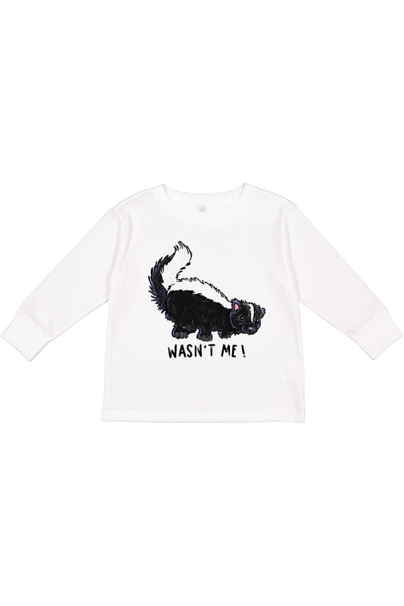 Animals Cute Skunk Wasn't Me Boys or Girls Long Sleeve Toddler T-Shirt