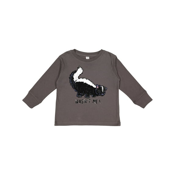 Inktastic Animals Cute Skunk Wasn't Me Boys or Girls Long Sleeve Toddler T-Shirt