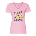 thumbnail image 1 of Inktastic Anti-Valentine's Pizza is my Valentine Women's V-Neck T-Shirt, 1 of 5