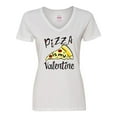 thumbnail image 1 of Inktastic Anti-Valentine's Pizza is my Valentine Women's V-Neck T-Shirt, 1 of 5