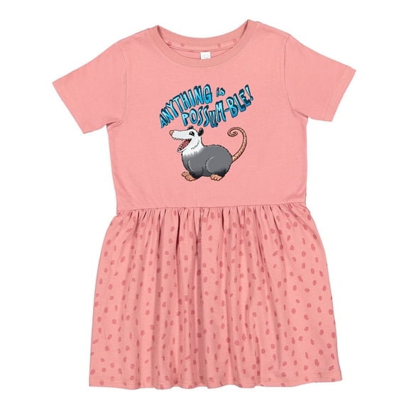 Inktastic Anything is Possum-ble Possum Pun Girls Toddler Dress