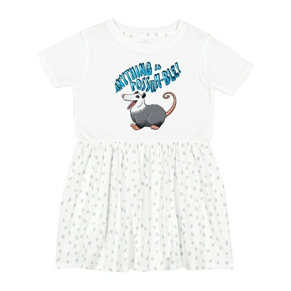 Inktastic Anything is Possum-ble Possum Pun Girls Toddler Dress