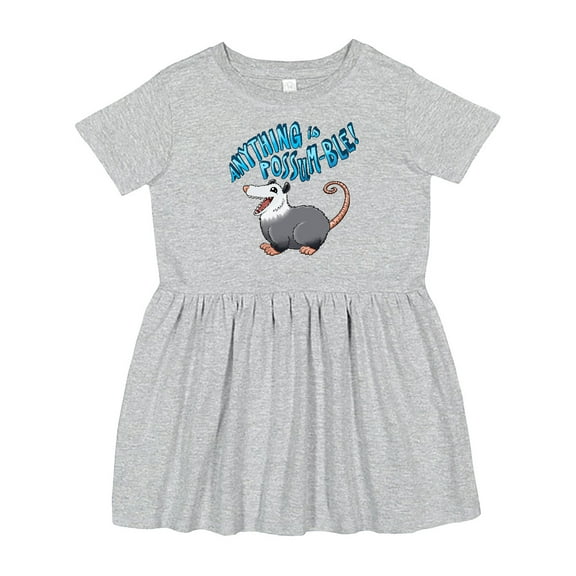Inktastic Anything is Possum-ble Possum Pun Girls Toddler Dress