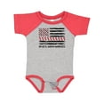 thumbnail image 1 of Inktastic Aplastic Anemia Awareness Red and White Ribbons and Flag Boys or Girls Baby Bodysuit, 1 of 5