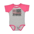 thumbnail image 1 of Inktastic Aplastic Anemia Awareness Red and White Ribbons and Flag Boys or Girls Baby Bodysuit, 1 of 5