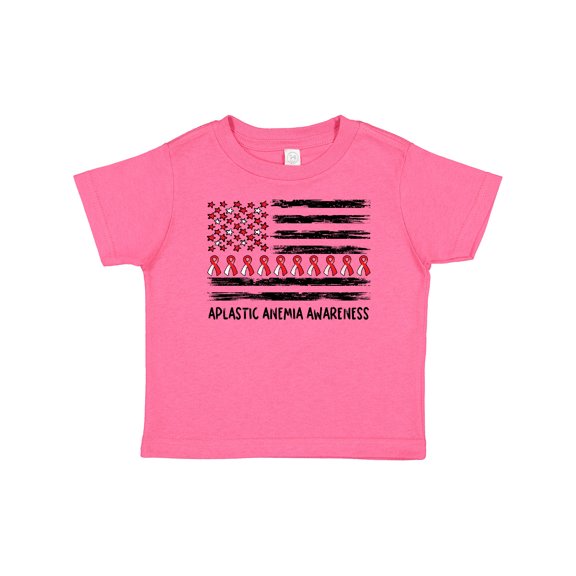 Inktastic Aplastic Anemia Awareness Red and White Ribbons and Flag Boys or Girls Baby T-Shirt