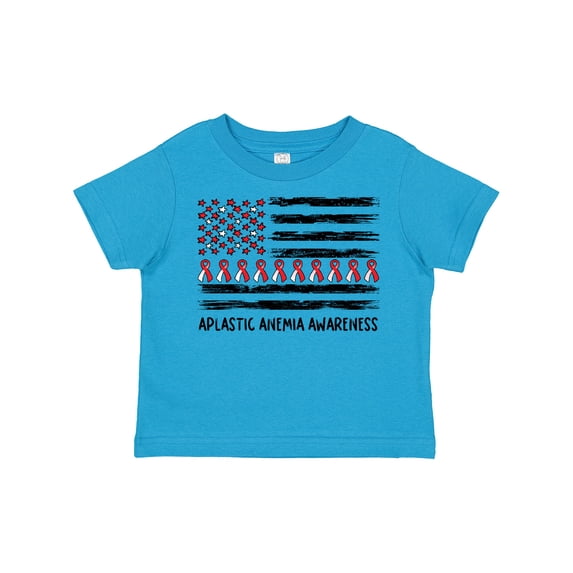 Inktastic Aplastic Anemia Awareness Red and White Ribbons and Flag Boys or Girls Toddler T-Shirt