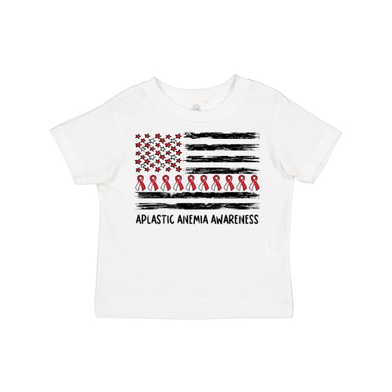 Inktastic Aplastic Anemia Awareness Red and White Ribbons and Flag Boys or Girls Toddler T-Shirt