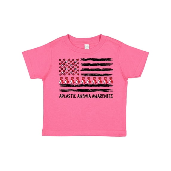 Inktastic Aplastic Anemia Awareness Red and White Ribbons and Flag Boys or Girls Toddler T-Shirt