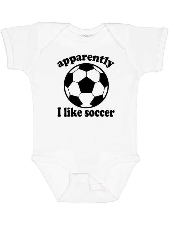 Apparently I Like Soccer Boys or Girls Baby Bodysuit