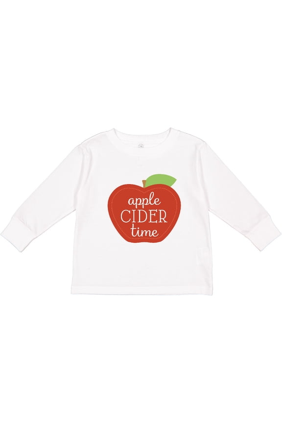 Apple Cider Time Autumn Boys or Girls Long Sleeve Toddler T-Shirt