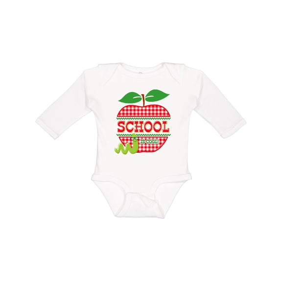 Inktastic Apple School is Cool Girls Long Sleeve Baby Bodysuit