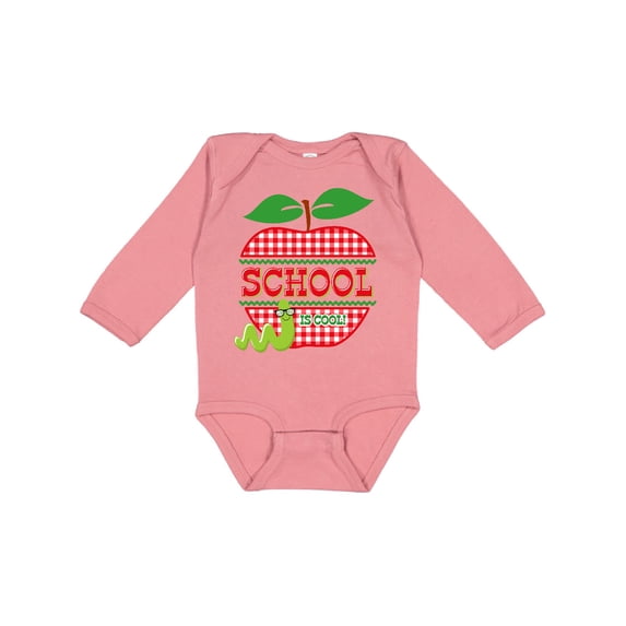 Inktastic Apple School is Cool Girls Long Sleeve Baby Bodysuit