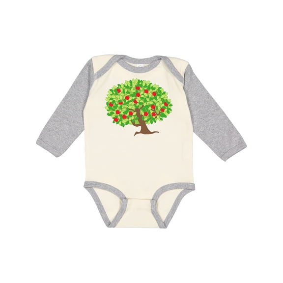 Inktastic Apples in Tree Boys or Girls Long Sleeve Baby Bodysuit