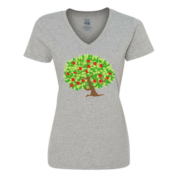 Inktastic Apples in Tree Women's V-Neck T-Shirt