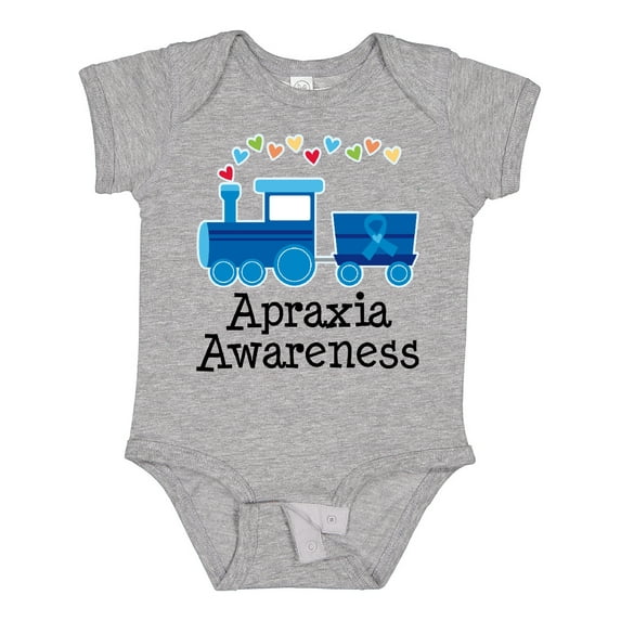 Inktastic Apraxia Awareness Ribbon Train Boys or Girls Baby Bodysuit