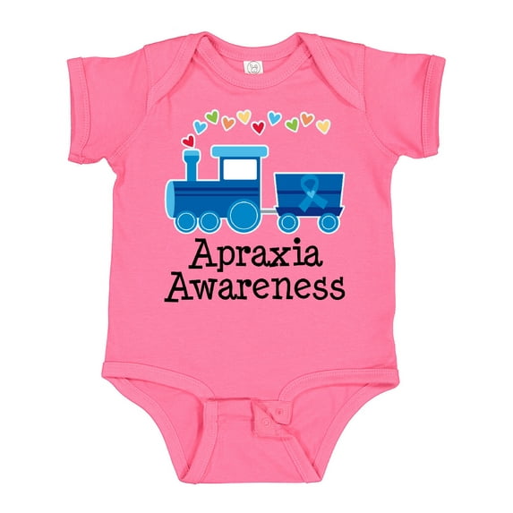 Inktastic Apraxia Awareness Ribbon Train Boys or Girls Baby Bodysuit