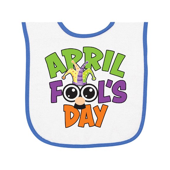 Inktastic April Fools Day with Funny Face Replacing O Baby Terry Cloth Bib