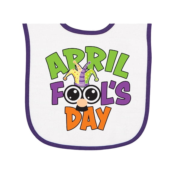 Inktastic April Fools Day with Funny Face Replacing O Baby Terry Cloth Bib