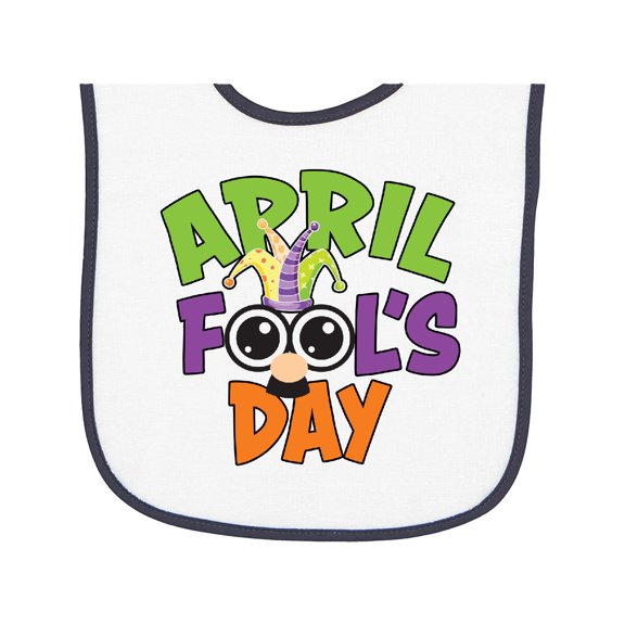Inktastic April Fools Day with Funny Face Replacing O Baby Terry Cloth Bib