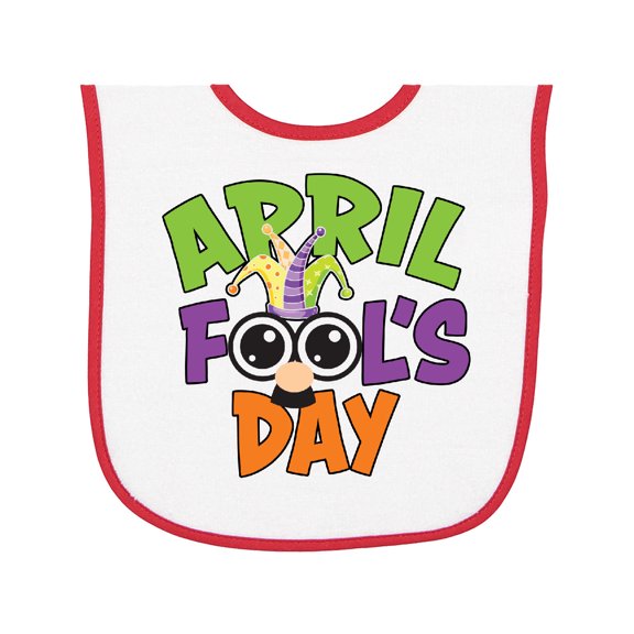Inktastic April Fools Day with Funny Face Replacing O Baby Terry Cloth Bib