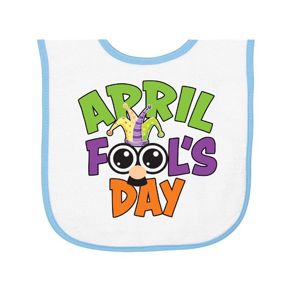 Inktastic April Fools Day with Funny Face Replacing O Baby Terry Cloth Bib